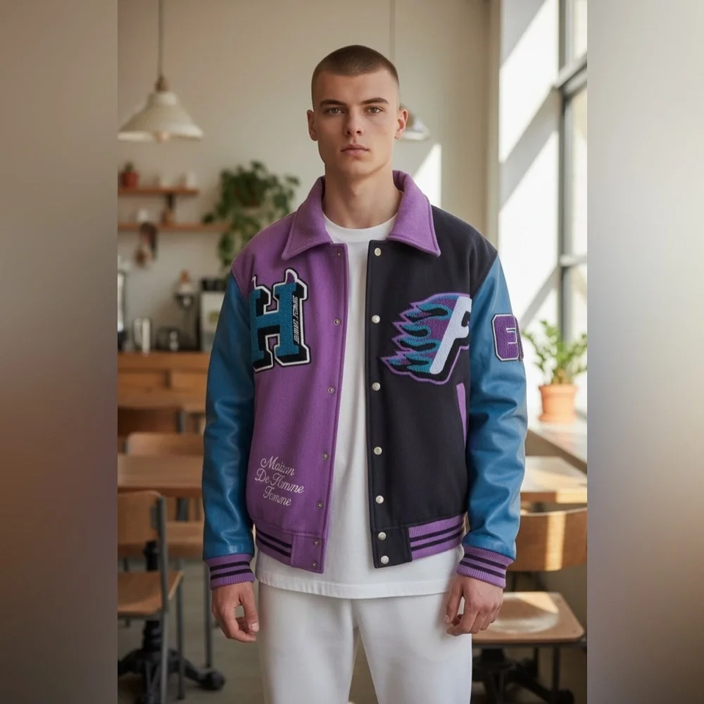 Homme + Femme letterman jacket- world champs size M runs a size larger - Picture 1 of 11